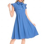 levne Šaty-Retro 50. léta Šaty Houpací šaty Pevná barva Dámské Karneval Plesová maškaráda Denní nošení loučení se svobodou nevěsty Dospělé Šaty Šaty pro návrat domů