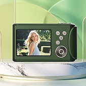 abordables Cámara y fotografía-Cámara de vídeo digital compacta de bolsillo para cine, con enfoque automático, 64 MP, 4K, detección de rostros, zoom de 18x de 2,4 pulgadas, batería recargable de 650 mAh