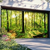 ieftine Bannere pentru garaj și ușă-Peisaj Decorațiuni Ușă Pădure Aripi Covor Ușă Garaj Banner Exterior Fundal Mare pentru Sărbătoare Ușă de Garaj Acasă Decorațiuni de Perete