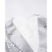 cheap Men&#039;s Vest-Men&#039;s Vest Waistcoat Gilet Performance Vacation Stage Fashion Casual Summer Spring Sequins Buttons Pocket Polyester Comfortable Plain Single Breasted One-button Lapel Regular Fit Silver Black Vest