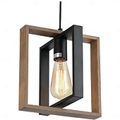 economico Luci a sospensione-lampada a sospensione piccola da fattoria 1 testa apparecchio a 4 teste lampada a sospensione per isola cucina con cavo finitura nera struttura in legno lampadario per corridoio ingresso armadio
