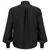 cheap Tops-Punk &amp; Gothic Medieval Renaissance Blouse / Shirt Ren Faire Prince Vampire Flounced Solid Color Men&#039;s Celtic Pirate Masquerade Performance Stage Renaissance Fair Adults&#039; Shirt Blouse
