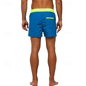 baratos Calções de Banho Masculinos-Homens Calção Justo de Natação Shorts de Natação Bermuda de Surf Calças Com Cordão Com bolsos Natação Surfe Praia Esportes Aquáticos Retalhos Cor Sólida Verão Primavera