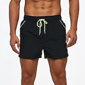baratos Calções de Banho Masculinos-Homens Calção Justo de Natação Shorts de Natação Bermuda de Surf Calças Com Cordão Com bolsos Natação Surfe Praia Esportes Aquáticos Retalhos Cor Sólida Verão Primavera