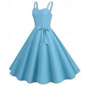 economico Vestiti-Retrò Vintage Anni 1950 Vestito Abito Swing Per donna Carnevale Mascherata Abbigliamento quotidiano Addio al Nubilato Adulti Vestito Abiti per il ritorno