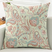 billige blomster- og plantestil-Blomster dekorative toss puter dekke 1PC myk firkantet sofa putevar putevar soverom stue sofa stol