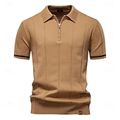 halpa Miesten Elite Polo-Miesten Polo Neulo poolo Muodollinen Työ Sänkyjen avaus Neljänneksen postinumero Lyhythihainen Yhtenäinen väri Sulkea jnk vetoketju Kevät Tumman harmaa Musta Valkoinen Laivaston sininen Khaki Harmaa