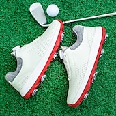 Χαμηλού Κόστους Ανδρικά Παπούτσια Γκολφ-ανδρικά λευκά παπούτσια γκολφ με αιχμηρή σόλα, αναπνεύσιμο ψεύτικο δέρμα και σύστημα κλεισίματος boa για ρυθμιζόμενη εφαρμογή, ιδανικά για γκολφ και αθλητικές δραστηριότητες