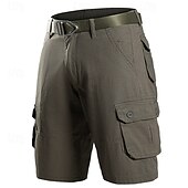 preiswerte Klassiker-Herren Cargo Shorts Kurze Hosen Shorts Kurze Hosen Sommer-Shorts Knopf Multi Pocket Glatt Komfort tragbar Knielänge Outdoor Sport Täglich Modisch Brautkleider schlicht Schwarz Khaki