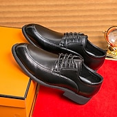 economico Formale-scarpe eleganti da uomo in similpelle marrone con lacci e dettagli intrecciati, stile classico formale, comode per matrimoni ed eventi aziendali