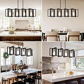 economico Luci a sospensione-lampada a sospensione piccola da fattoria 1 testa apparecchio a 4 teste lampada a sospensione per isola cucina con cavo finitura nera struttura in legno lampadario per corridoio ingresso armadio