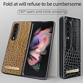 Χαμηλού Κόστους Samsung Θήκη-τηλέφωνο tok Για Samsung Galaxy Z Fold 5 Z Fold 4 Z Fold 3 Πίσω Κάλυμμα Ανθεκτική σε πτώσεις Ρετρό PU δέρμα