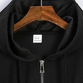 abordables sweats à capuche basiques pour hommes-Homme Sweat à capuche Sweat à capuche quart zippé Noir Blanche Bleu Kaki Gris Capuche Plein Cordon Sport &amp; Loisir du quotidien Vacances Polyester Vêtement de rue basique Décontractées Printemps