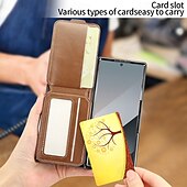economico Cover Samsung-telefono Custodia Per Samsung Galaxy Piega a Z 6 Z Fold 5 Per retro Con supporto A calamita Supporta la ricarica wireless Retrò pelle sintetica
