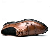 economico Formale-scarpe brogue in similpelle marrone da uomo - calzature formali eleganti e resistenti per lavoro, ufficio ed eventi speciali