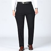 preiswerte Schlank-Herren Anzughosen Hose Hosen Chinesisch Chino Knopf Tasche Glatt Komfort Formal Party Arbeit Modisch Klassicher Stil Cachi scuro Hellkaki Mikro-elastisch