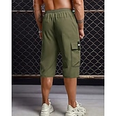 Χαμηλού Κόστους ΕΞΩΤΕΡΙΚΟΥ ΧΩΡΟΥ-Ανδρικά Σορτς φορτίου Καλοκαιρινό σορτς σορτς κάπρι Κορδόνι Ελαστική μέση Πολλαπλή τσέπη Σκέτο Άνεση Φοριέται Μήκος μοσχάρι ΕΞΩΤΕΡΙΚΟΥ ΧΩΡΟΥ Αθλημα Καθημερινά Μοντέρνα Καθημερινό Μαύρο Χακί