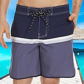 baratos shorts de natação masculinos-Homens Roupa de banho Bermuda de Surf Shorts de Natação Calção Justo de Natação Riscas Estampas Abstratas Secagem Rápida Respirável Com Cordão Cintura elástica Férias Praia Havaiana Casual Azul Lago