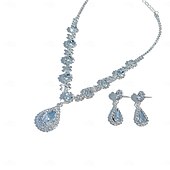 economico Accessori e altro-I monili nuziali 1 Lega 1 bracciale Orecchini Collane Per donna Elegante Di tendenza Lusso Romantico Fantasia Gioia Tonda Parure di gioielli Per Feste