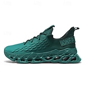 abordables Baskets-baskets de course vertes pour hommes avec tige en mesh et design léger – chaussures de sport respirantes et confortables pour le sport, les entraînements et les vêtements décontractés