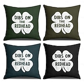 voordelige Vakantie kussensloop-Sint Patrick's Dag Decoratieve Toss Kussens Hoes 1PC Zachte Vierkante Bank Kussenhoes Sloop voor Slaapkamer Woonkamer Bank Stoel Iers