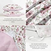 ieftine 100% bumbac-Husă de duvet pentru pat de dimensiune normală set de așternuturi cu flori husă de pătură moale ușoară cu 2 fețe de pernă pentru vară primăvară