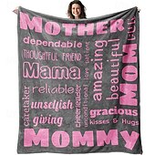 abordables Mantas y colchas-Manta para el día de la madre, una carta para mamá, regalo para el día de la madre, manta suave y acogedora, regalo perfecto para mamá, diseño floral o de corazón, cálida y cómoda