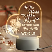 preiswerte Partybedarf-graviertes Nachtlicht für Mama – perfektes Geschenk von Tochter oder Sohn zum Muttertag, zu Weihnachten, zum Valentinstag – USB-betriebene LED-Lampe mit klarem Text &amp;schöne Muster