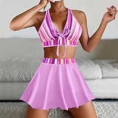 abordables Maillots une pièce et tankinis-Femme Tankini Maillot De Bain Deux Pièces Dos Nu Maillots de Bain Mosaïque Maillots de Bain Noir Jaune Respirable Séchage rapide Poids Léger Sans Manches - Natation Surf Plage Eté Printemps