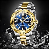 economico Orologi al quarzo-Il nuovo orologio da business da uomo del marchio Olevs orologio classico verde fantasma d&#039;acqua visualizzazione del calendario settimana orologio al quarzo impermeabile moda sportiva