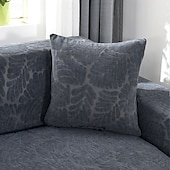 billige Trender innen puter-Chenille-blad quiltet putetrekk med bølget kant supermyke firkantede dekorative putetrekk sofa sofa stue