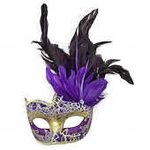 olcso Maszk-Farsangi maszk Maszk Halloween-kellékek Felnőttek Női Fél arc Teljesítmény Parti Álarcos mulatság Farsang Mardi Gras Könnyű farsangi jelmez