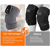 cheap Body Massager-Heated Knee Massager Shoulder Brace 3-In-1 Heated Knee Elbow Shoulder Brace Wrap Vibration Knee Heating Pad 3 Adjustable Vibrations And Heating Modes for Knee Elbow Shoulder Relax Leg Warmers
