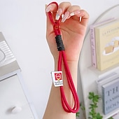 cheap Other Phone Case-1pc Short Colorful Braided Mobile Phone Rope Decorative Fashion Camera Anti-Loss Rope Mobile Phone Rope Bag Accessories Keychain Suitable for Daily Decoration Travel and Vacation