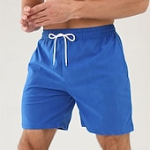 economico Pantaloncini casual-Per uomo Pantaloncini Pantaloncini estivi Pantaloncini casual Pantaloncini di velluto a coste Tasche A cordoncino Vita elastica Liscio Comfort Traspirante Breve Esterno Da mare Sport Informale Nero
