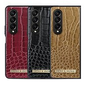 Χαμηλού Κόστους Samsung Θήκη-τηλέφωνο tok Για Samsung Galaxy Z Fold 5 Z Fold 4 Z Fold 3 Πίσω Κάλυμμα Ανθεκτική σε πτώσεις Ρετρό PU δέρμα