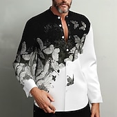 Муж. Животное Бабочка Рубашка Гавайская рубашка Рубашка без воротника Длинный рукав Мода Повседневная Отпуск Повседневные Праздники Лето Весна Воротник-стойка 3D печать Рубашки на пуговицах Белый Недорогие Животные принты-Муж. Животное Бабочка Рубашка Гавайская рубашка Рубашка без воротника Длинный рукав Мода Повседневная Отпуск Повседневные Праздники Лето Весна Воротник-стойка 3D печать Рубашки на пуговицах Белый