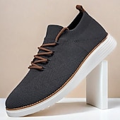 preiswerte Sneaker für Herren-marineblaue Strick-Sneaker für Herren mit Schnürung und gepolsterter Sohle für bequemes Tragen im Alltag