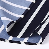 preiswerte Button-Down-Hemden für Herren-Herren Hemd Oberhemd Knopfhemd Streifen Hochzeit Party Hellblau Marineblau + Weiß Schwarz Weiß Langarm Kargen Frühling Herbst Bekleidung Knopf