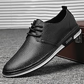 economico Casuale-scarpe da ginnastica casual stringate in similpelle bianca da uomo, comode scarpe antiscivolo con suola in gomma, ideali per l&#039;uso quotidiano e per il tempo libero