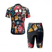 Недорогие Комплекты мужской одежды-Муж. Велокофты и велошорты Мультипликация С короткими рукавами Велоспорт Наборы одежды с 3 задними карманами Горные велосипеды Шоссейные велосипеды