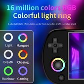 baratos Consoles de Jogos-rg40xx h console de jogos portátil tela de 4&#039;&#039; sistema linux joystick efeito de iluminação rgb rg40xxh player de vídeo console trimui