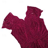 levne Šaty-Elegantní 50. léta Retro Ke kolenům Šaty A-Line šaty Čajové šaty Krajka A-Linie Dámské Vánoce Karneval Nový rok Maturita Denní nošení loučení se svobodou nevěsty Dospělé Šaty pro návrat domů Léto
