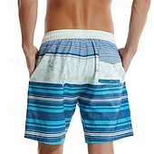 economico Costumi da Bagno per Uomini-Per uomo Boxer da surf Pantaloncini da mare Boxer da mare A cordoncino Vita elastica Con fodera a compressione A strisce Comfort Asciugatura rapida Breve Per eventi Spiaggia Fine settimana Di