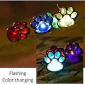 abordables Luces de camino y linternas-Lámpara solar para exteriores con forma de pata de perro: lámpara de jardín con forma de animal resistente al agua para caminos, pasarelas, patios, césped y decoración de parques