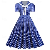 levne Šaty-Retro 50. léta Rockabilly Šaty Houpací šaty Maškarní kostým Dámské Karneval Plesová maškaráda Denní nošení loučení se svobodou nevěsty Dospělé Šaty Šaty pro návrat domů