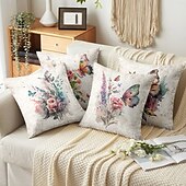 cheap Floral &amp; Plants Style-Rustic Floral Decorative Toss Pillows Cover 1PC Soft Square Couch Cushion Case Pillowcase for Bedroom Livingroom Sofa Chair