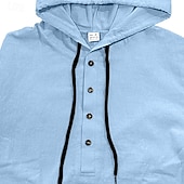 cheap Basic T shirts-Men&#039;s T Shirt Tee Tee Top Long Sleeve Hooded Summer Solid / Plain Color Fashion Designer Adjustable Drawstring Hood Vacation Street Going out Black White Dark Gray Top Tee for Men