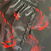 baratos calção de banho boxer masculino-Homens Calção Justo de Natação Shorts de Natação Tecido elástico de 4 vias Bermuda de Surf Calças Com Cordão Com bolsos Natação Surfe Praia Esportes Aquáticos Estampado Verão Primavera
