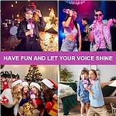 olcso Mikrofonok-kézi vezeték nélküli bluetooth mikrofon ktv karaoke mikrofon hangszóróval ios Android telefon számítógéphez